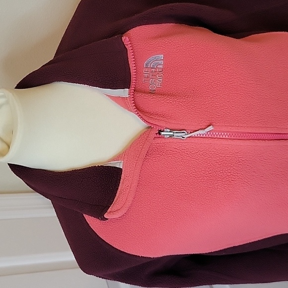 The North Face Berry Pink Red Fleece Full Zip Sweater Jacket Women's L - Picture 3 of 10